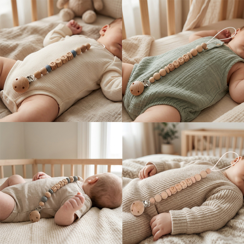 Baby Pacifier Clip - Baby Custom Hebrew Name Pacifier Crown