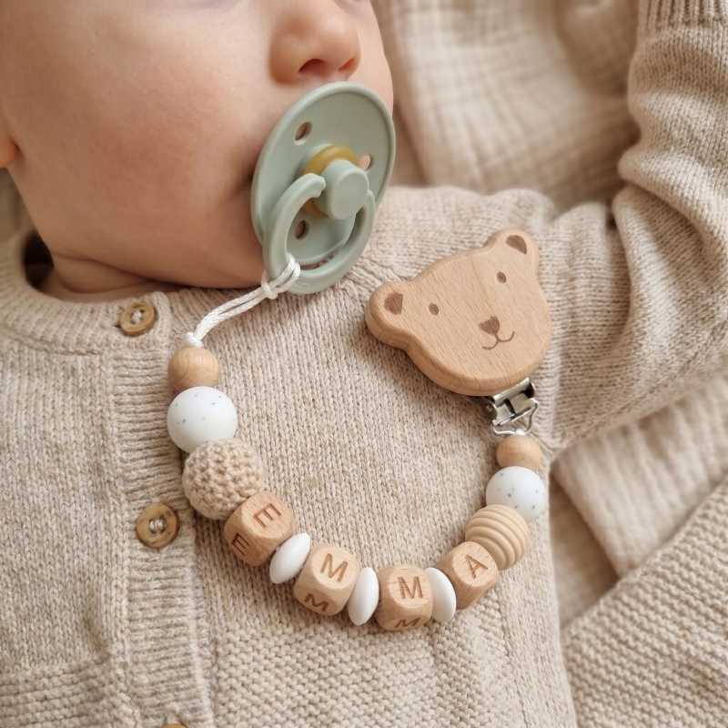 Baby Pacifier Clip - Personalized Pacifier Clip Custom Name Silicone