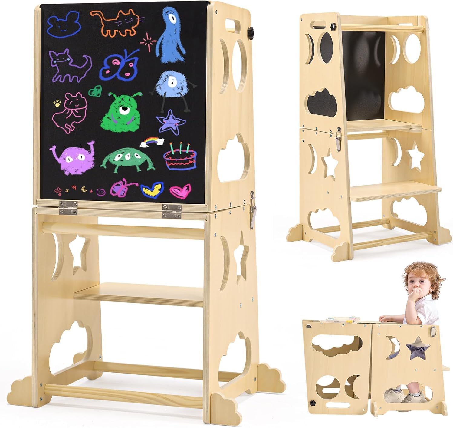 Foldable Toddler Kitchen Tower - đánh giá và giá Toddler Learning Tower