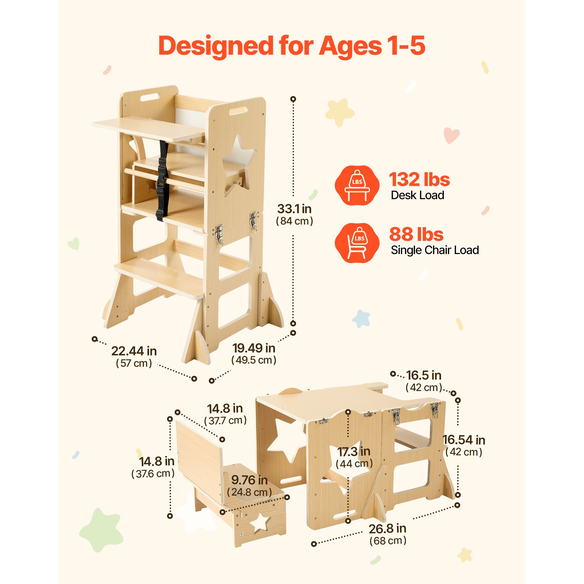 Toddler Tower, Wooden, 6 in 1  - đánh giá và giá Toddler Learning Tower