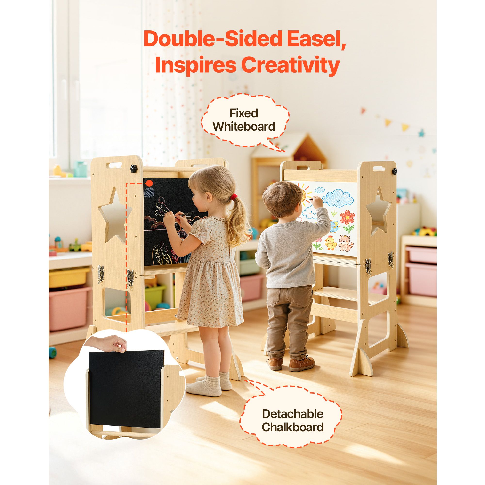 Toddler Tower, Wooden, 6 in 1  - đánh giá và giá Toddler Learning Tower